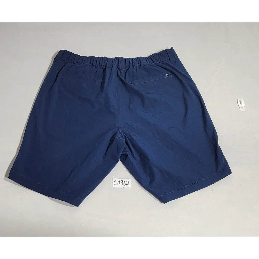 Banana Republic Core Temp Navy Blue Shorts Mens 36 Elastic Back Ripstop Chino